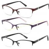 3 Pack Reading Glasses for Women, Blue Light