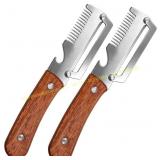 Stainless Steel Peeler with Wooden Handle, 2Pcs