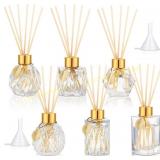 Teenyyou 6 Sets Reed Diffuser Bottles, Gold