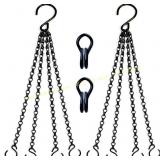 2Packs 26" 90lb Black Metal Hooks for Plants