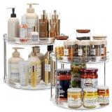 LAMU 2-Tier Lazy Susan Turntable 9.25" Clear