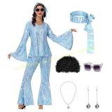 70s Disco Costume with Wig & Accessories
