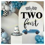 Two Fast Birthday Decal Sign for Backdrop