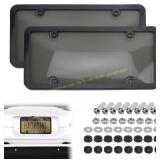 2PCS Clear License Plate Covers & Frames