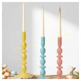 Mumufy 3 Pcs 11" Easter Glass Candlestick