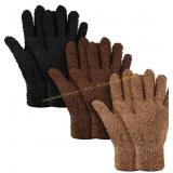 Patelai 3 Pairs Microfiber Dusting Gloves