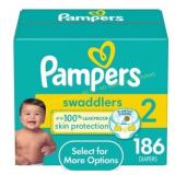Pampers Swaddlers Diapers Size 2, 186 Count