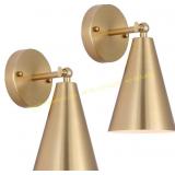 MWZ Gold Sconces   Brass Wall Lamp Set (2)