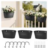 Dahey 3 PCS 10.5" Metal Wall Planter Pots