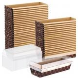 Sabary 50 Pcs Paper Loaf Pan with Lids