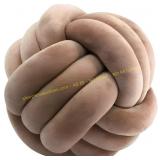 Knot Ball Pillows, Round Throw Pillow (Coffee)