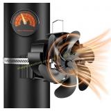Wood Stove Fan, 6 Blades Heat Powered