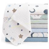 Bearmoss Muslin Burp Cloths 20"x10" Bluegreen