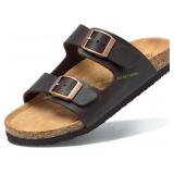 EQW Kids Cork Footbed Sandals, Buckle Slides Sz35