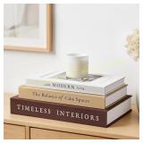 JARLINK Aesthetic Books, Set of 3, Brown