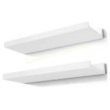 White Floating Shelves, 14" Shelf with Lip (2)