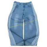 Men Vintage Striped Wide Leg Denim Pants