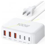 GaN 100W USB-C Charger Block 6-Port Hub