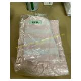 Damaged pink/white striped pencil case with zipper