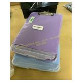 2ct Damaged plastic clipboard with storage
