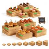 4 Pack Wooden Buffet Risers for Display