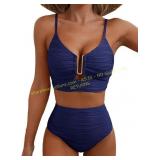 Herseas Women High Waisted U-Wired Bikini Set