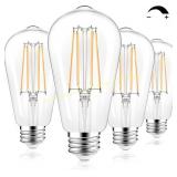 4ct PARTPHONER 6W LED Dimmable Edison Bulb 60W Eq