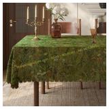 Waterproof Linen Tablecloth, 52x70, Green