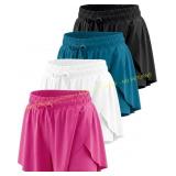 Sz L Real Essentials 4 Pack: Girls 2-in-1 Shorts