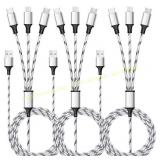 Multi USB Charger Cable 5ft 2 Pack 3-in-1