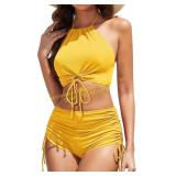 Damaged Women High Waisted Bikini Set