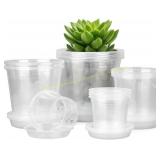 FUIJOL Clear Nursery Pots 20 Pack with Drains