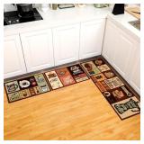 3 Pcs Kitchen Rug Set Non Slip Coffee Mats