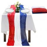 4th of July Cheesecloth Table Runner, 25"x50"