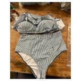 Tankini Blue/White, Pinstripe, Large