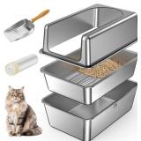 Stainless Steel Sifting Litter Box with Lid
