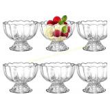 Lawei 6 Pack Glass Dessert Bowls - 5 Oz Cups