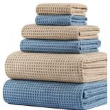 POLYTE 430 GSM Microfiber Bath Towels Set (6)