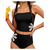 Girls Swimsuit Adjustable Straps Tankini 13-14Y