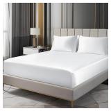 BEDELITE Satin Queen Fitted Sheet Set, White