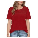 Womens Dressy Short Sleeve Lace Shirt