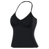 AUROLA Longline Strappy Halter Top with Cups, Unkn