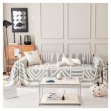 Couch Cover 71"x134",Gray/White