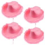 Cowgirl Hat with Feathers (4 Pack)