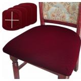 BUYUE Chair Slipcovers Burgundy (Set of 4)