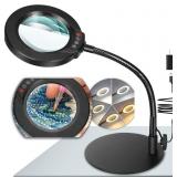 10X Magnifying Glass with Light and Stand