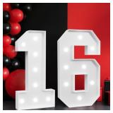 2.3FT Marquee Numbers 16 Light Up Decoration