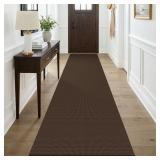 KOZYFLY Runner Rug 3x9, Cotton, Brown.
