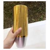200ct. Gold Rimmed Plastic Cups for Weddings, 9oz