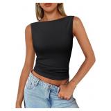 Queen Women Sleeveless Tank Top Summer Outfit, Sma